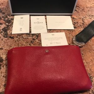 ❤️ANYA HINDMARCH❤️GENUINE LEATHER CLUTCH WRISTLET